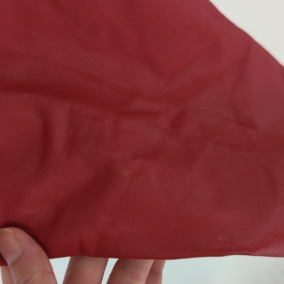 Women's West Bay Top Grain Genuine Leather Straight Leg Pant Red 10 western - Picture 11 of 12